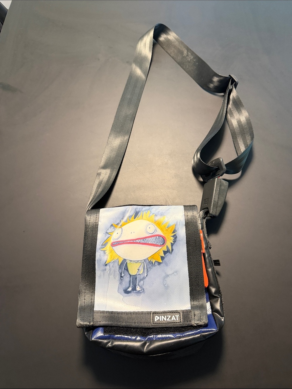 Pinzat Blue Graphic Crossbody Bag